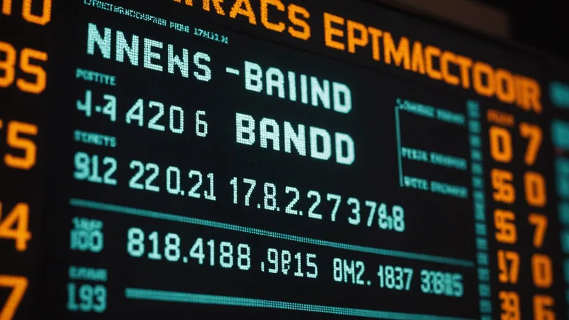 Close-up of news ticker text on a broadcast monitor