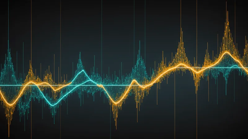 Abstract sound waveform and semantic network side by side
